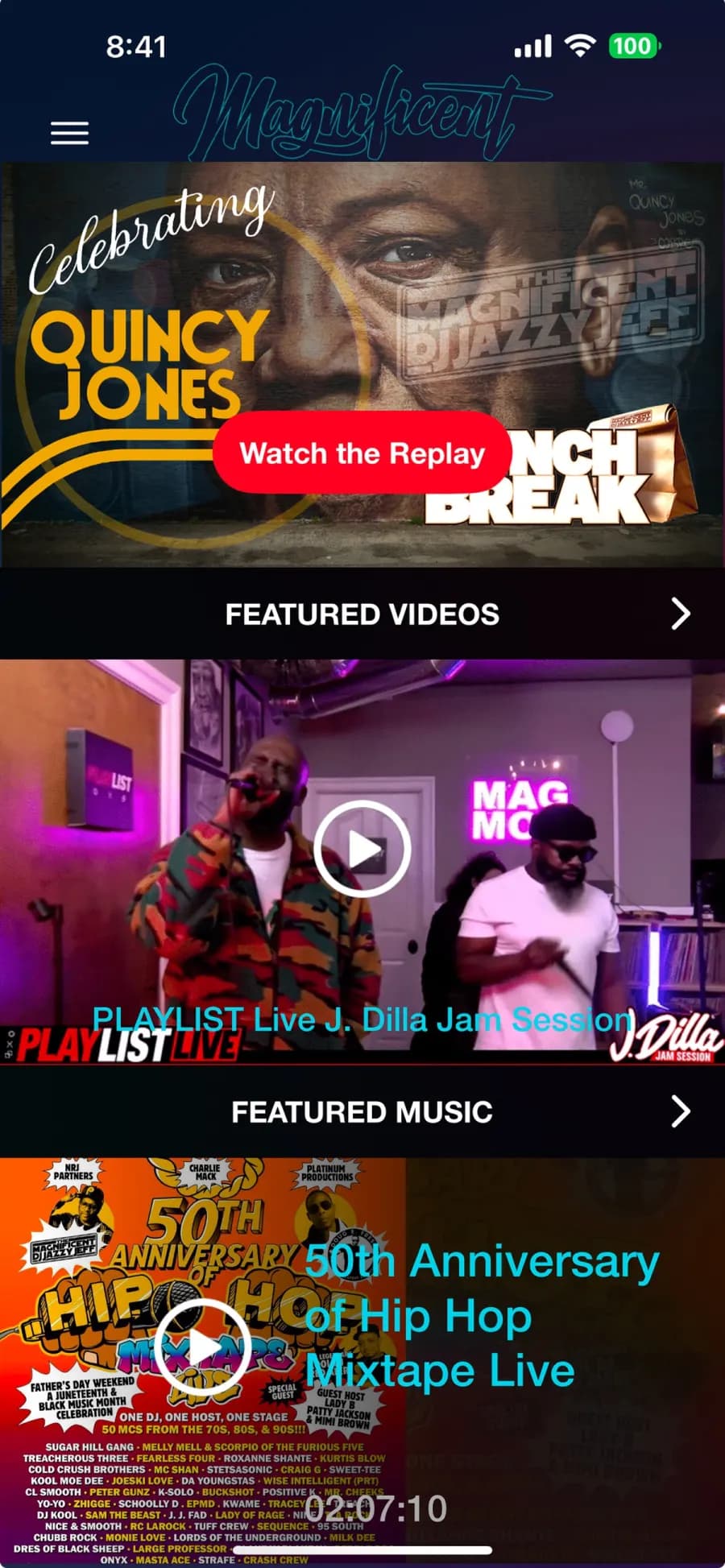 DJ Jazzy Jeff iOS app content browsing surface
