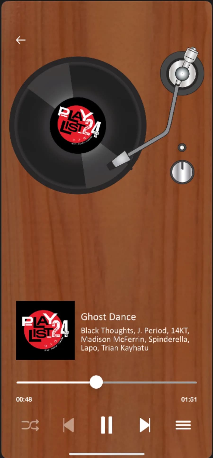 DJ Jazzy Jeff iOS turntable music player playing Ghost Dance