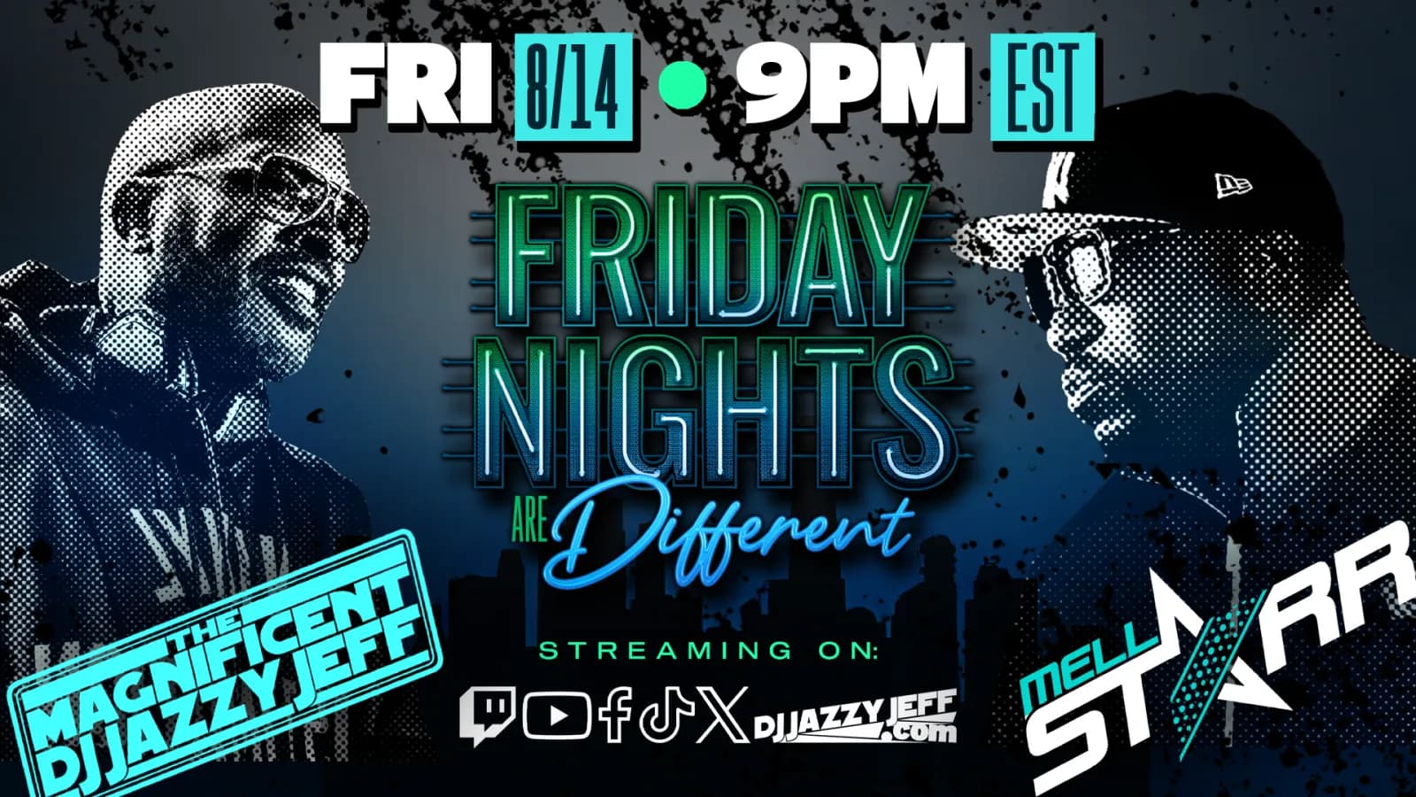 DJ Jazzy Jeff official website featuring the Magnificent Friday Nights livestream promo