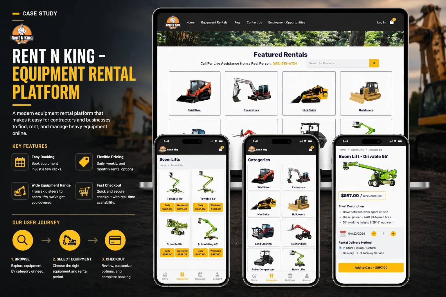 Rent 'n' King – Equipment Rental Management Platform — showcase