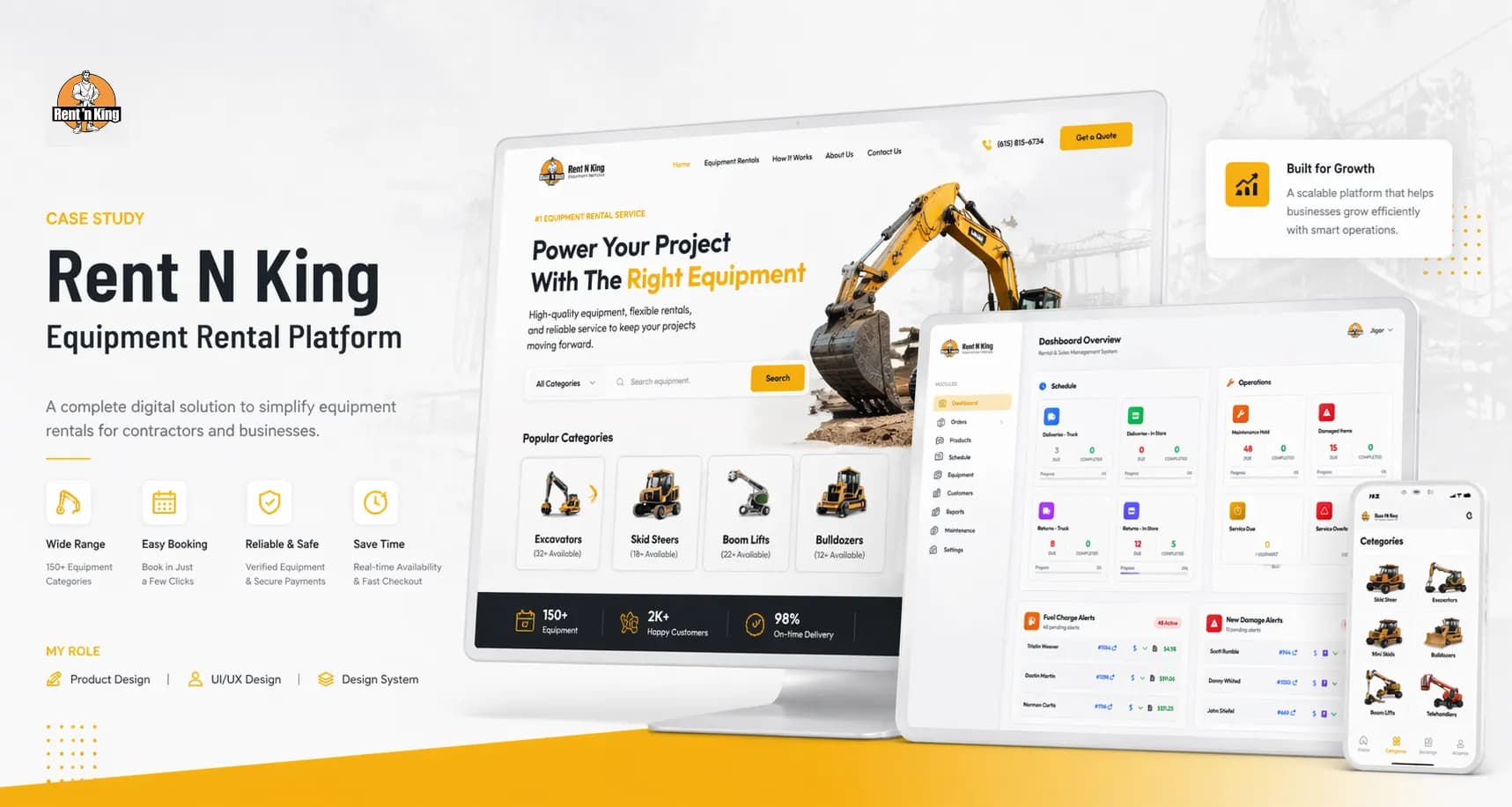 Rent 'n' King – Equipment Rental Management Platform — product overview